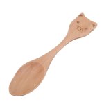Cuillre d'alimentation en bois pour bb, dessin anim, plats d'entranement pour bb, cuillre d'alimentati ...