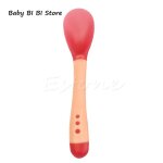 Cuill�re d'alimentation thermique a d�tection de chaleur, 1 pi�ce, t�te en silicone pour b�b� et enfant, ...