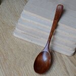 Cuill�re en bois a long manche pour m�langer les aliments, ustensile de cuisine pour le riz des enfants, ...