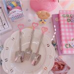 Cuillre a caf rose mignon, cuillre a dessert pour crme glace rtro cuillre a tte ronde mignonne ...
