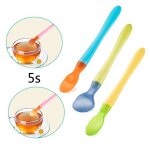 Cuill�re de d�tection de temp�rature pour b�b� 3 pi�ces, ustensiles d'alimentation pour b�b� p31b