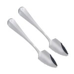 Cuillères a fruits en acier inoxydable a bords dentelés pour pamplemousses, oranges et kiwis - lot de ... Cuillères a fruits en acier inoxydable a bords dentelés pour pamplemousses, oranges et kiwis - lot de ...