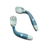 Cuillre en silicone pour enfants, ensemble d'ustensiles, alimentation auxiliaire, formation pour tout ...