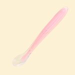 Cuill�re en silicone souple pour b�b�, 1 pi�ce, ustensiles, cuill�re a d�tection de temp�rature, couleur ...