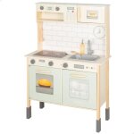 Cuisini�re � bois �lectrique pour enfants - woomax - 30x68x102 cm - lumi�re et son - four et micro - ...