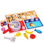 Cuisinire a gaz en bois pour enfants, jouet de cuisine, jouets educatifs pour la petite enfance