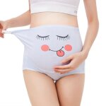 Culotte de maternite taille haute ajustable en coton pour femmes enceintes (bleu l) Culotte de maternite taille haute ajustable en coton pour femmes enceintes (bleu l)