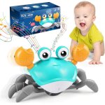 Cute crab - jouet crabe interactif pour bb enfant 1 an, 6 9 12 24 mois - led musical capteur interactif ...