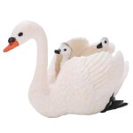 Cygne blanc ornement portant petits cygnes haute simulation modle animal raliste jouet educatif