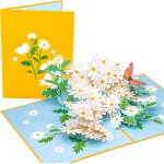 Daisy flowers carte pop - up pour fte des mres 3d anniversaire de mariage, carte d'anniversaire pop ...