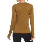 Damen laufshirt langarm sportshirt schnell trocken fitness yoga top mit daumenloch