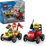 Dda - city pack de bolides de course : camion de pizza contre camion de pompiers - jeu de construction ...