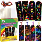 Dda - scratch art signets pour enfants : 36 set 2 style magique arc - en - ciel diy signets art & craft ...