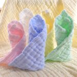 Dbarbouillettes bio pour bb - en mousseline de coton hypoallergnique, douce et sans danger, idales ...
