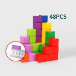 Décennie s de construction empilables en bois montessori pour bébé, jouets de nuit, cubes colorés, jeu ... Décennie s de construction empilables en bois montessori pour bébé, jouets de nuit, cubes colorés, jeu ...