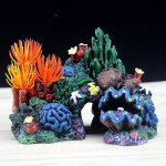 D�cor d'aquarium de poissons en r�sine 1 pi�ce, arri�re - plan color� de paysages d'aquarium