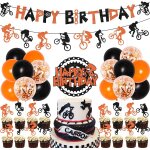Dcorations d'anniversaire bmx pour garons bannire happy birthday en forme de vlo tout - terrain pour ...