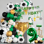 Dcoration d'anniversaire football pour enfants 9 ans. ballons de football 9 ans. dcoration football ...