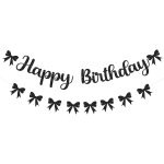 Dcorations d'anniversaire avec noeud noir bannire de joyeux anniversaire guirlande de fanions avec ...