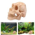 D�coration d'aquarium, sculpture de cr�ne en r�sine, statue, mod�le de squelette, ornements d'aquarium, ...