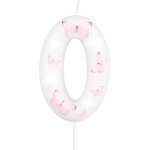 Dcoration de bougie d'anniversaire en forme de papillon blanc et rose en forme de chiffre 0 - pour dcoration ...