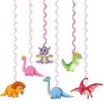 Décorations de fête d'anniversaire de dinosaure rose pour filles, assiette de poulet britannique, nappe ... Décorations de fête d'anniversaire de dinosaure rose pour filles, assiette de poulet britannique, nappe ...