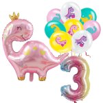 Décorations de fête d'anniversaire de dinosaure rose pour filles, assiette de poulet britannique, nappe ... Décorations de fête d'anniversaire de dinosaure rose pour filles, assiette de poulet britannique, nappe ...