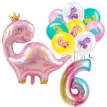Décorations de fête d'anniversaire de dinosaure rose pour filles, assiette de poulet britannique, nappe ... Décorations de fête d'anniversaire de dinosaure rose pour filles, assiette de poulet britannique, nappe ...