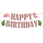 Décorations de fête d'anniversaire occidentales, décorations de fête de cow - boy, banderole joyeux anniversai ... Décorations de fête d'anniversaire occidentales, décorations de fête de cow - boy, banderole joyeux anniversai ...