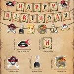 Décoration de fête d'anniversaire pirate sur le thème des pirates, guirlande de fanions a suspendre pour ... Décoration de fête d'anniversaire pirate sur le thème des pirates, guirlande de fanions a suspendre pour ...