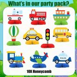 Décorations de fête d'anniversaire sur le thème du transport ¿ lot de 10 tables en nid d'abeille 3d ... Décorations de fête d'anniversaire sur le thème du transport ¿ lot de 10 tables en nid d'abeille 3d ...