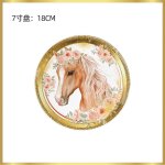 Dcoration de fte cheval en papier, vaisselle anglaise, assiettes cheval, serviette standard, ballon ...
