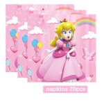 Dcoration de fte princesse pche pour enfants, carte d'invitation, dcor de gteau, ballon, gobelets ...