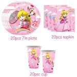 Dcoration de fte princesse pche pour enfants, carte d'invitation, dcor de gteau, ballon, gobelets ...