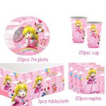 Dcoration de fte princesse pche pour enfants, carte d'invitation, dcor de gteau, ballon, gobelets ...