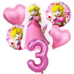 Dcoration de fte princesse pche pour enfants, carte d'invitation, dcor de gteau, ballon, gobelets ...
