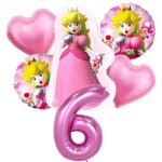 Dcoration de fte princesse pche pour enfants, carte d'invitation, dcor de gteau, ballon, gobelets ...
