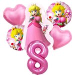 Dcoration de fte princesse pche pour enfants, carte d'invitation, dcor de gteau, ballon, gobelets ...