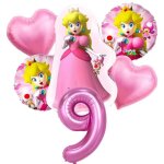 Dcoration de fte princesse pche pour enfants, carte d'invitation, dcor de gteau, ballon, gobelets ...