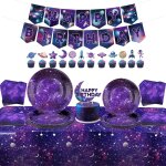 Dcorations de fte sur le thme de la galaxie - accessoires de fte d'anniversaire - avec bannires, ...