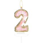 Dcoration de gteau d'anniversaire pour 2e anniversaire de fille, 2 bougies d'anniversaire en forme ...