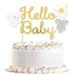 D�coration pour g�teau hello baby - multicolore