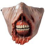 Dcorations d'halloween halloween bouche ouverte brlure horreur demi - visage masque en latex nouveau ...