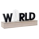D�coration lumineuse dkd home decor world noir m�tal bois mdf 30 x 40 cm 34 x 8 x 16 cm