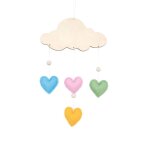 Dcoration nordique de tente pour enfants, pendentif en forme de nuage de coeur, chambre d&enfants, berceau ...