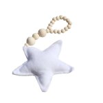 D�coration suspendue en perles de bois naturel avec pendentif en tissu ¿ d�coration d'int�rieur el�gante ...