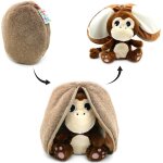 Les deglingos doudou gadget le lapin / carotte - lapin cache - cache rversible - peluche toute douce ...