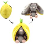 Les deglingos doudou gadget le lapin / carotte - lapin cache - cache rversible - peluche toute douce ...