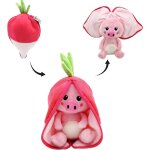 Les deglingos doudou gadget le lapin / carotte - lapin cache - cache rversible - peluche toute douce ...