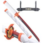 Demon slayer mini katana kyojuro rengoku epee en bois kimetsu no yaiba sabre - 45cm